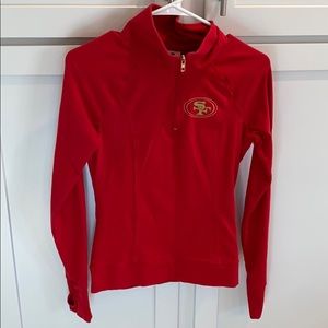 Ladies 49ers Pink Half Zip Sweater